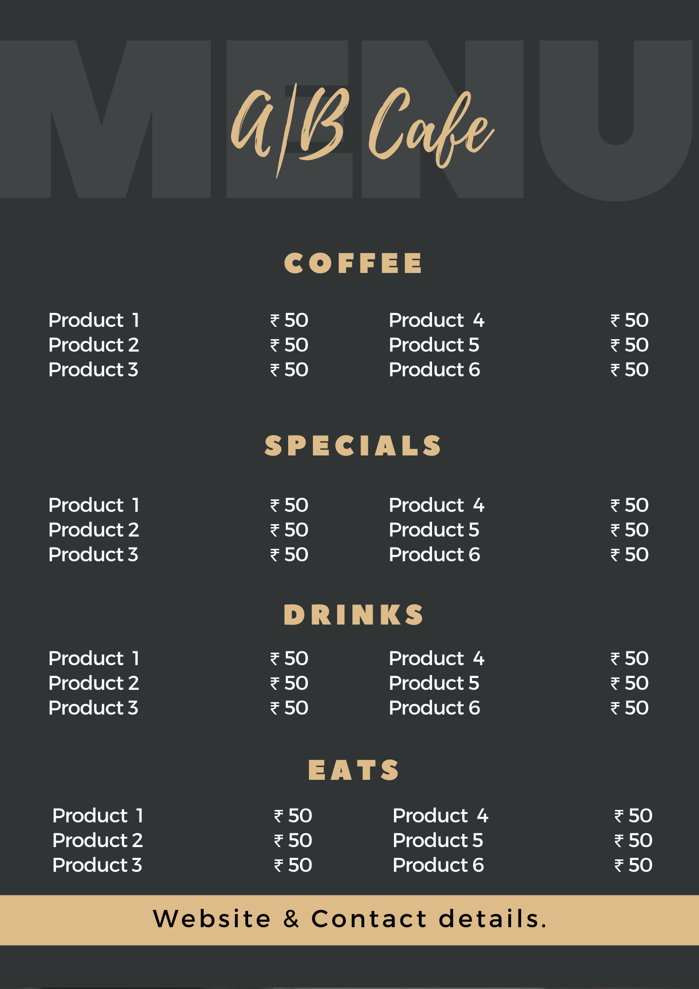 Menu card demo designs (4)
