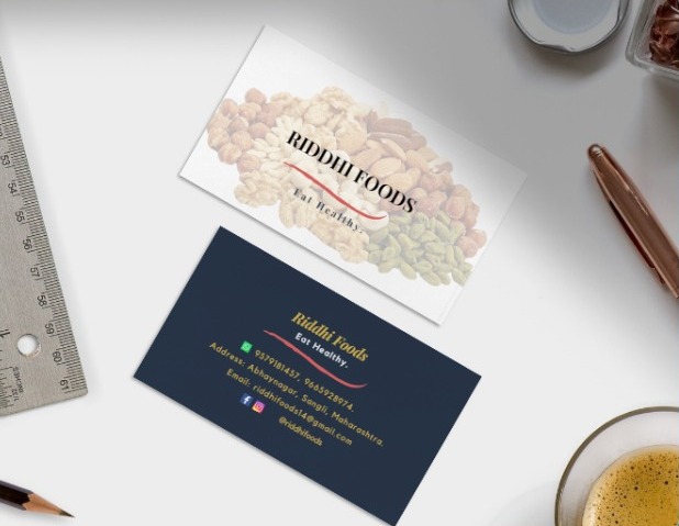 Riddhi Foods two sided business card